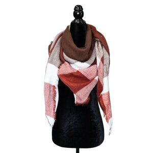 Pearls and Rocks Plaid Triangle Scarf
